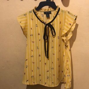 Yellow flower blouse